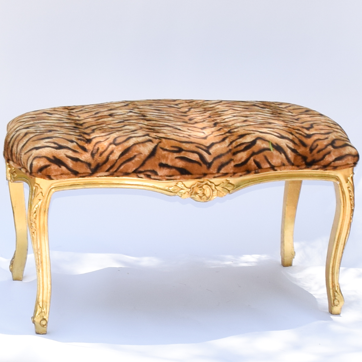Rococo Style Animal Print Bench