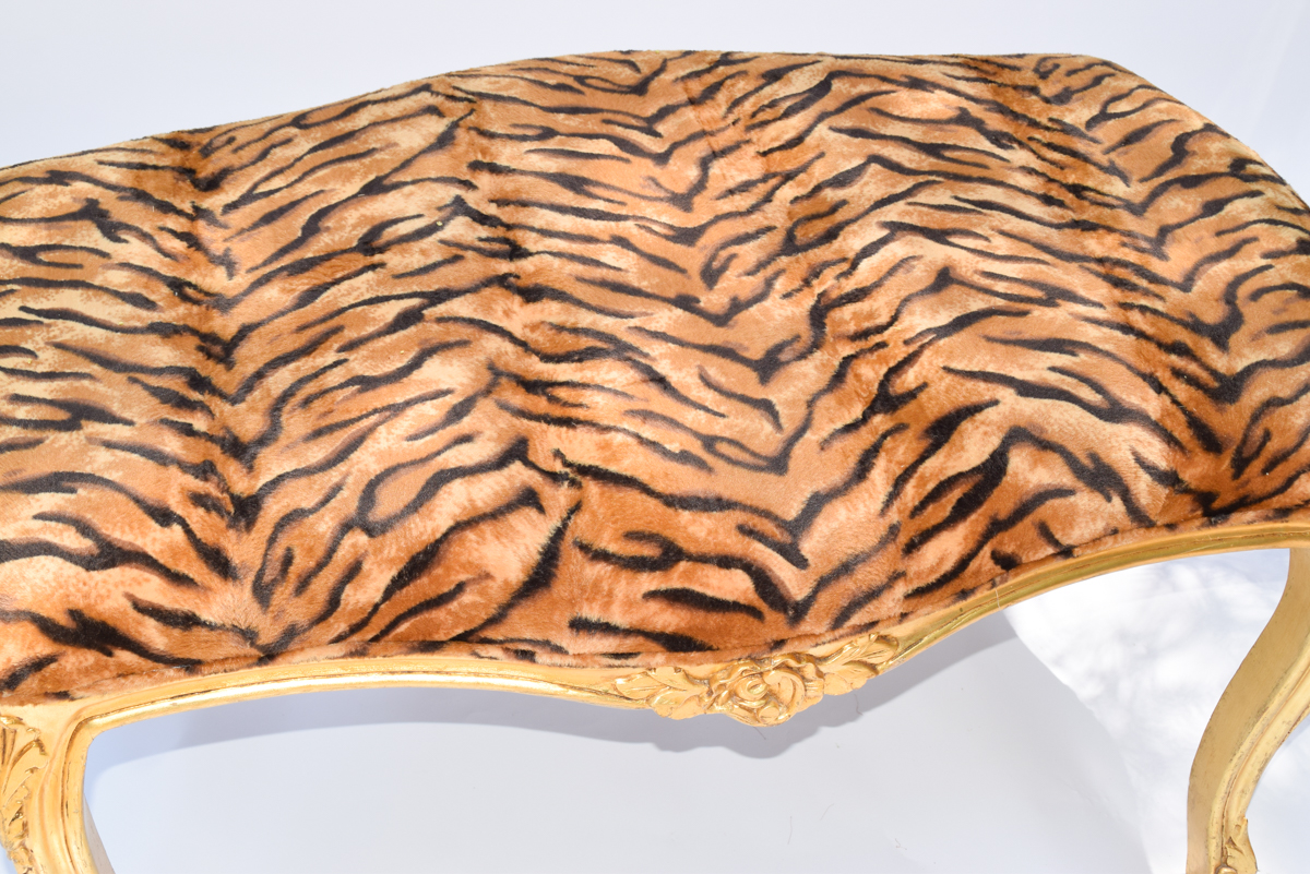 Rococo Style Animal Print Bench