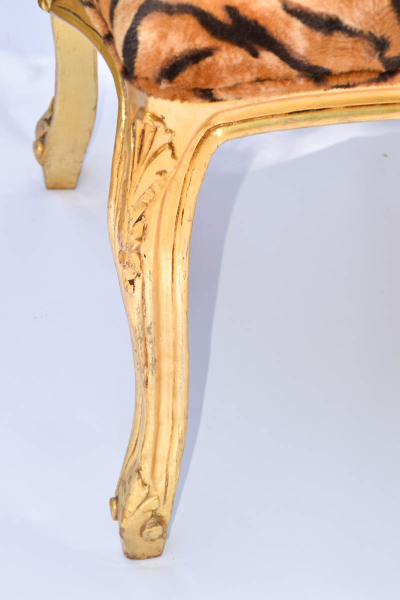 Rococo Style Animal Print Bench