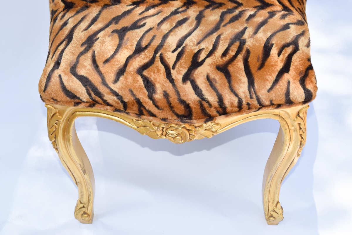 Rococo Style Animal Print Bench