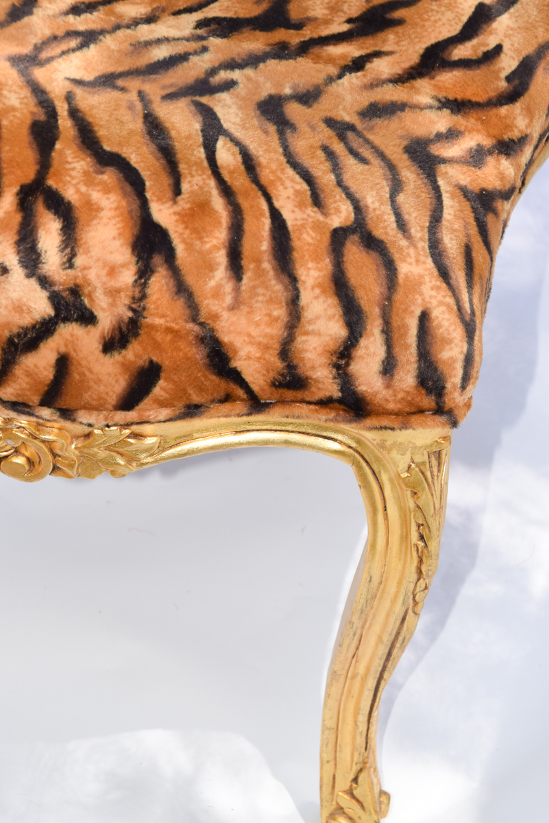 Rococo Style Animal Print Bench