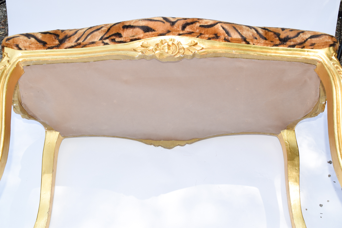 Rococo Style Animal Print Bench