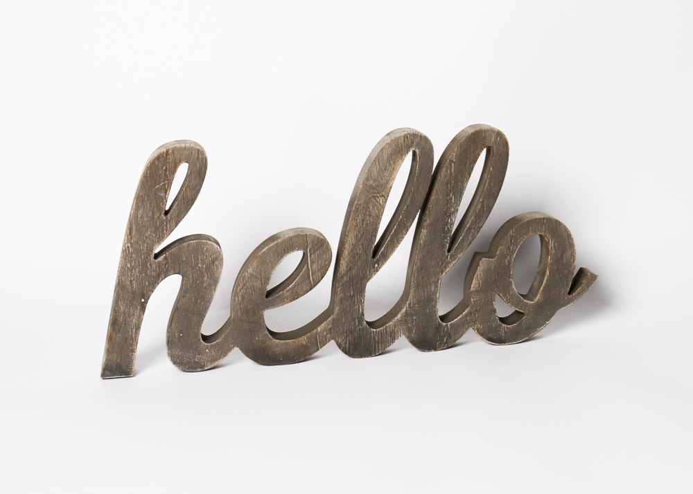 Wood "Hello" Wall Art