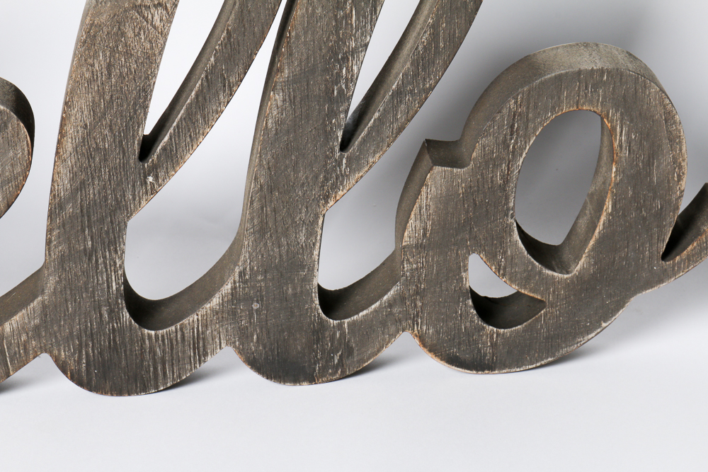 Wood "Hello" Wall Art