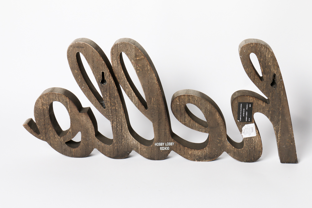 Wood "Hello" Wall Art