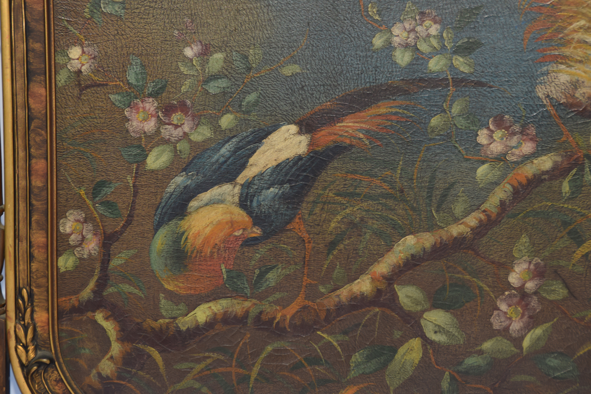 Victorian Hand Painted Fire Screen