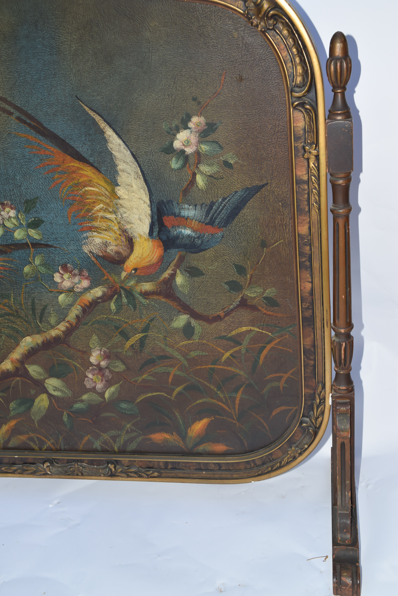 Victorian Hand Painted Fire Screen