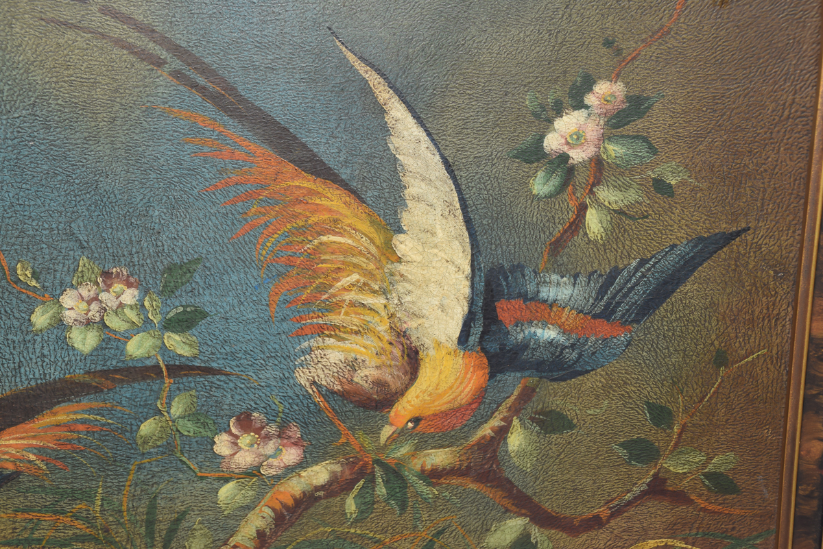 Victorian Hand Painted Fire Screen