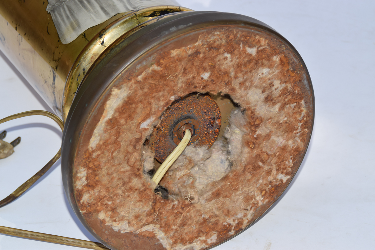 Pair of Gold-Leaf Cliche Fornasetti- Style Lamps