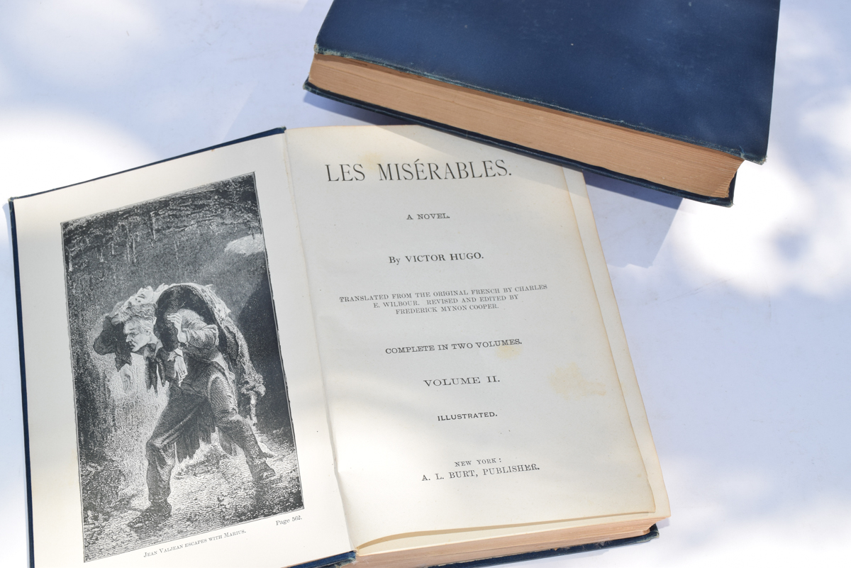 Antique "Les Miserables" Novel by Victor Hugo in Two Volumes
