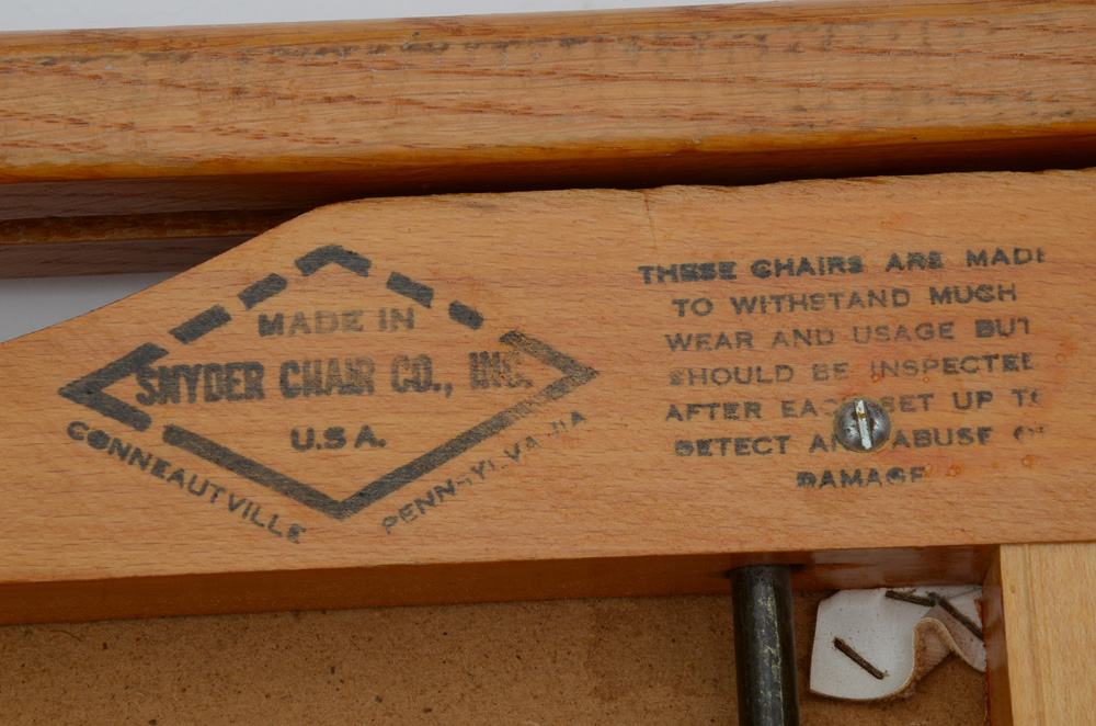 Vintage Snyder Chair Company Oak Folding Chairs