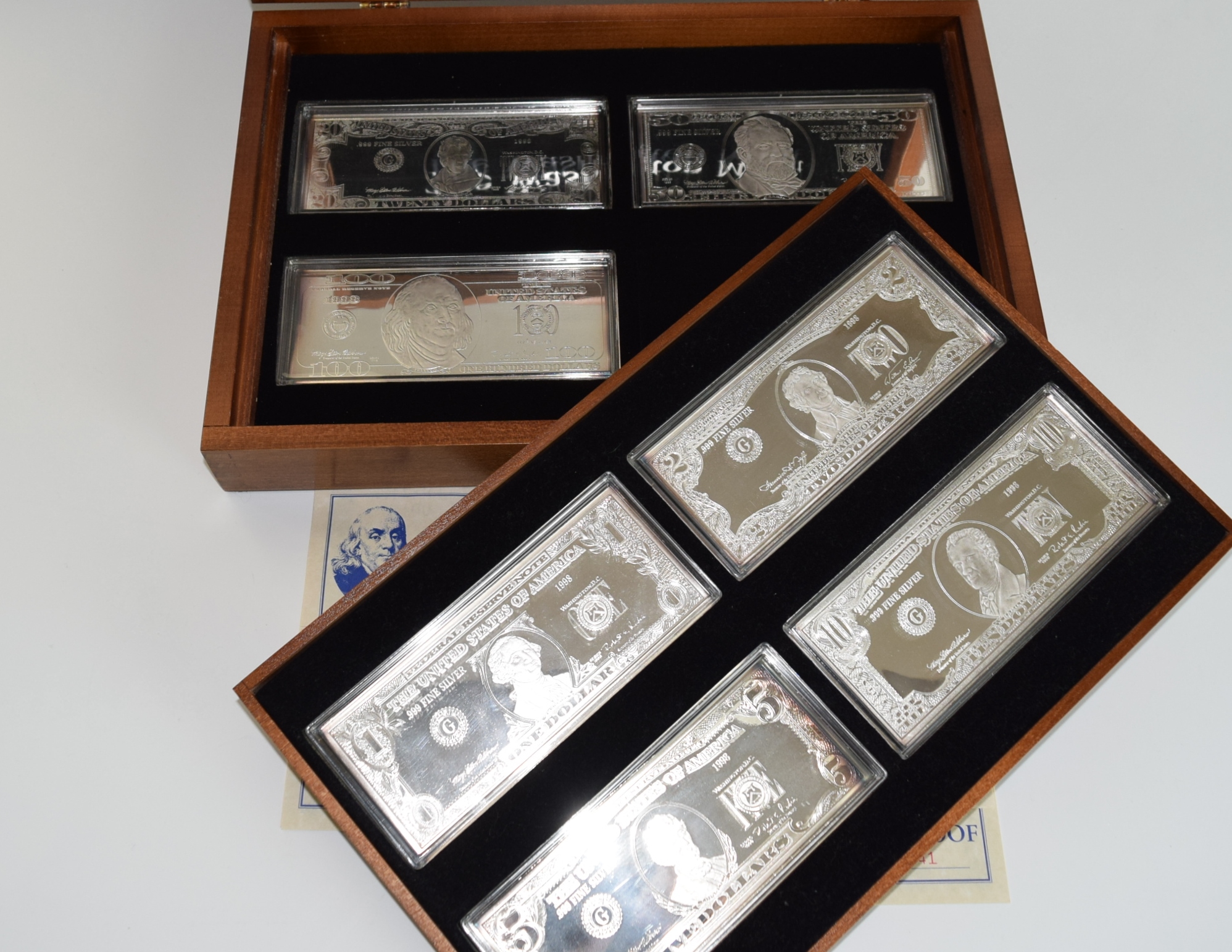 Washington Mint 1998 Collector's .999 Silver Bars in Box