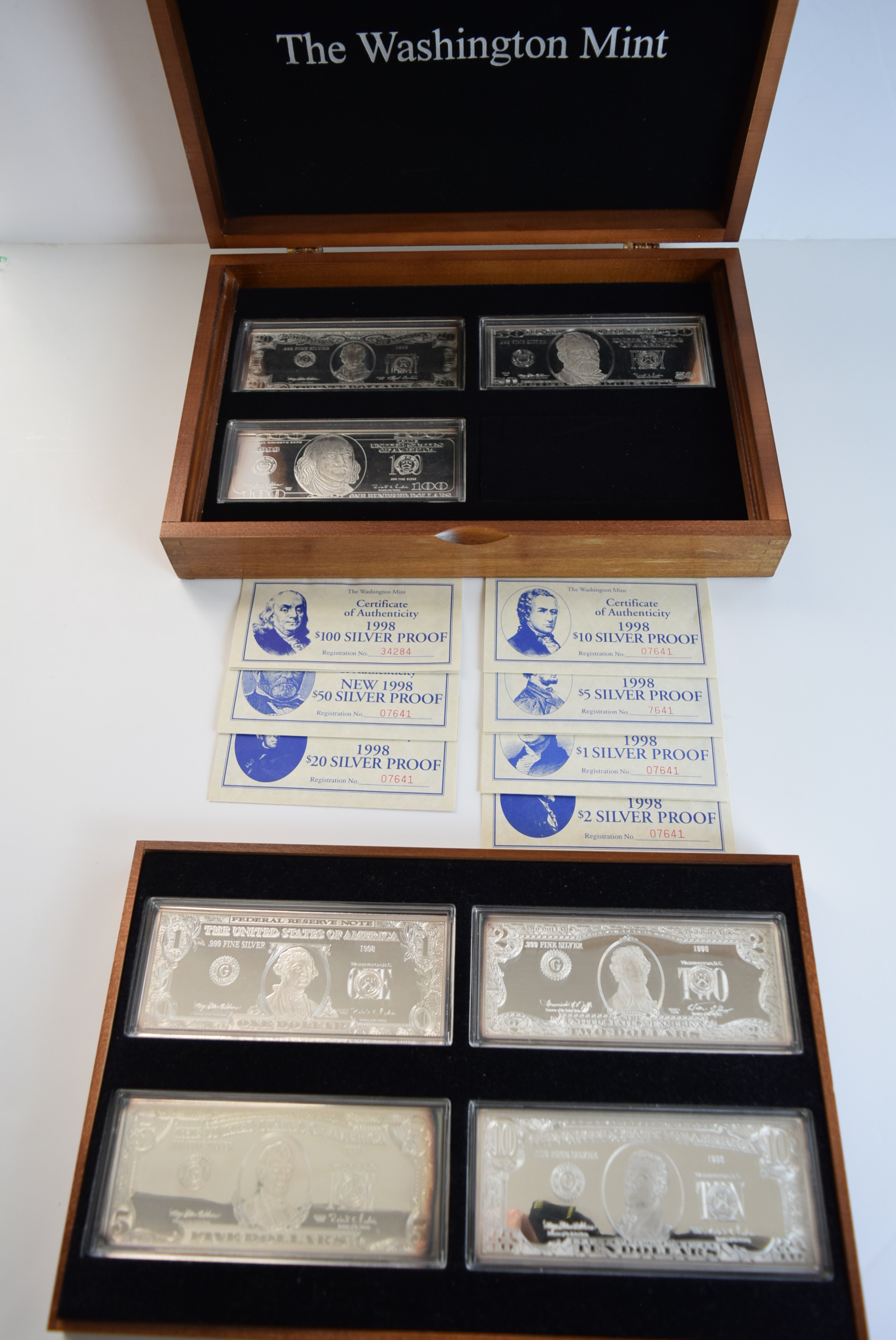 Washington Mint 1998 Collector's .999 Silver Bars in Box