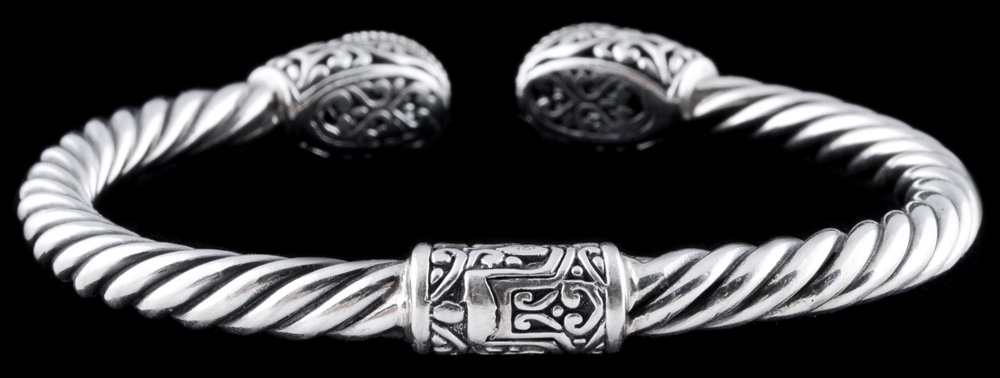 Sterling Silver Blue Topaz Hinge Bracelet