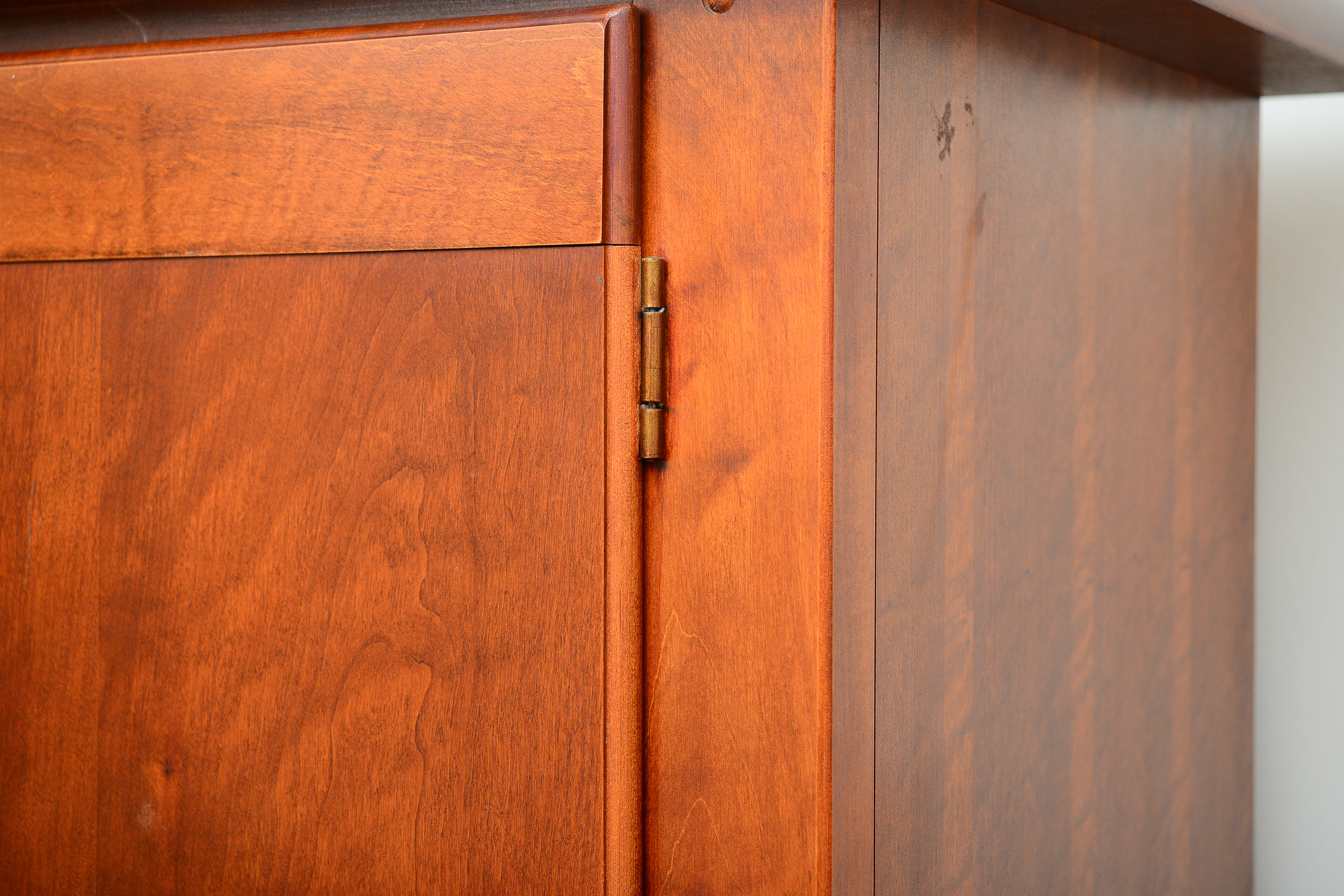 Modern Cherry Linen Press Entertainment Cabinet