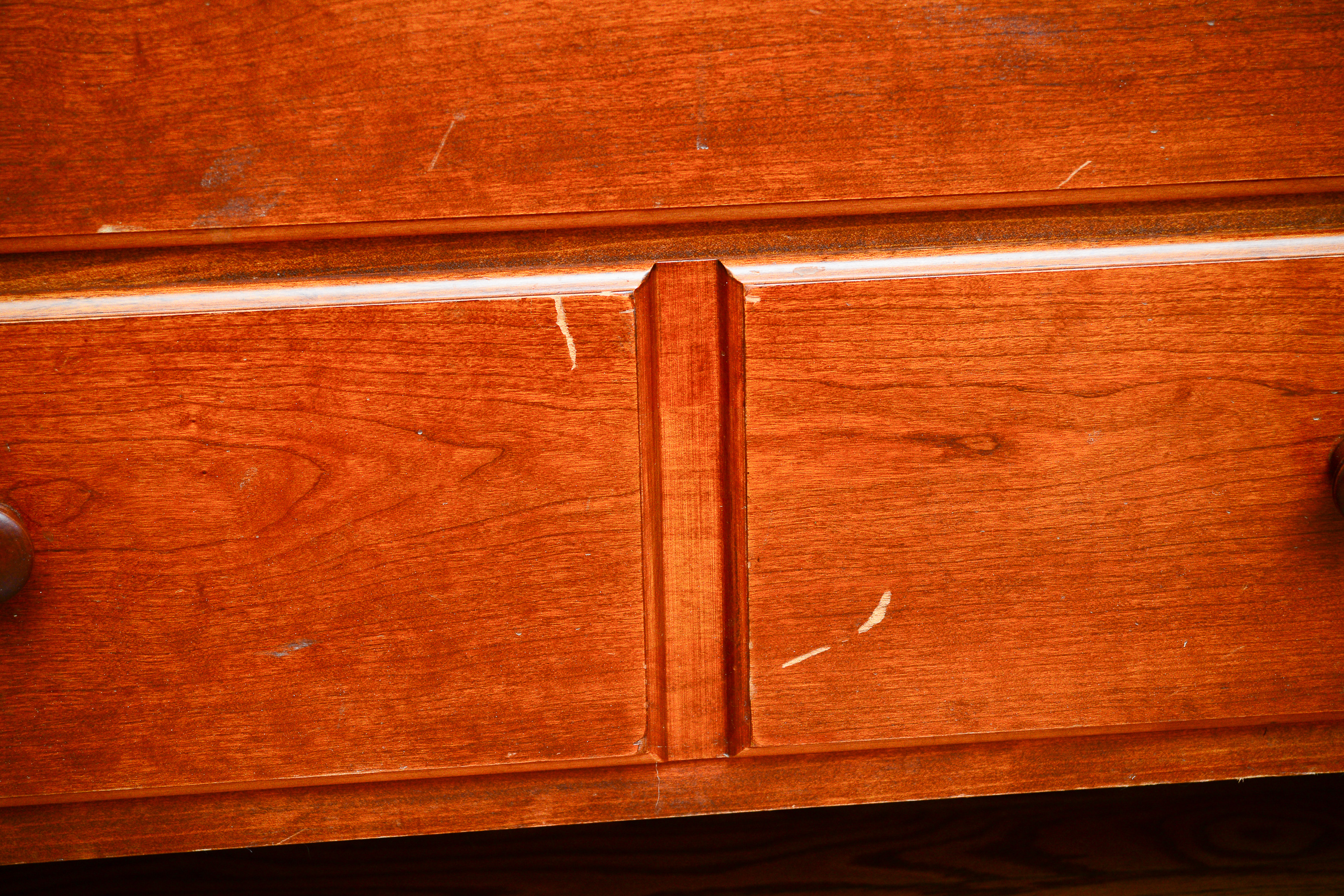 Modern Cherry Linen Press Entertainment Cabinet