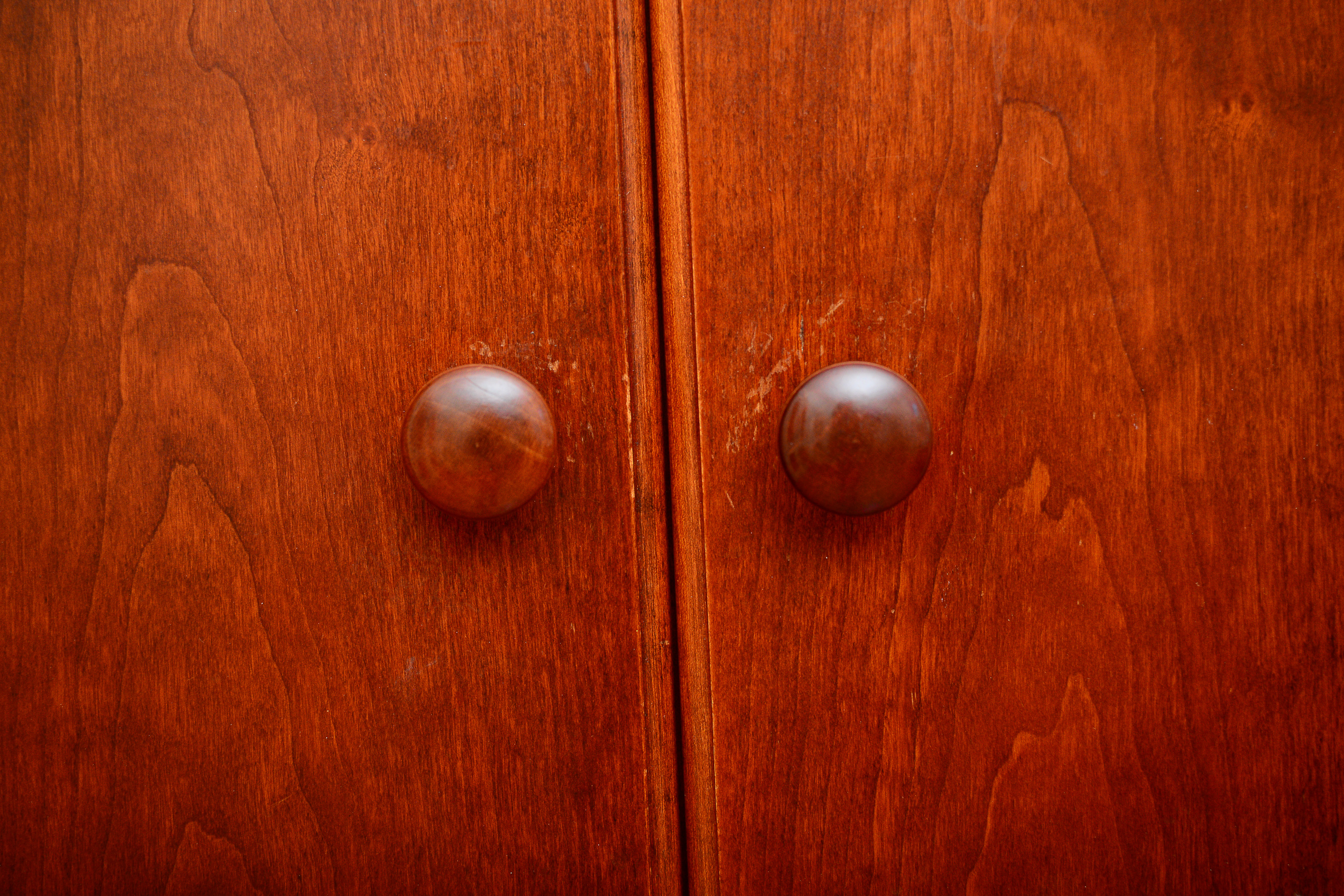 Modern Cherry Linen Press Entertainment Cabinet