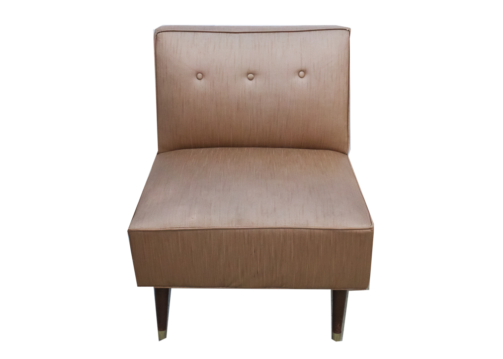 Mid-Century Tufted Vinyl Chair