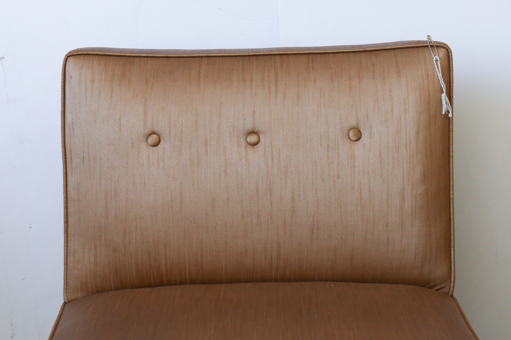 Mid-Century Tufted Vinyl Chair