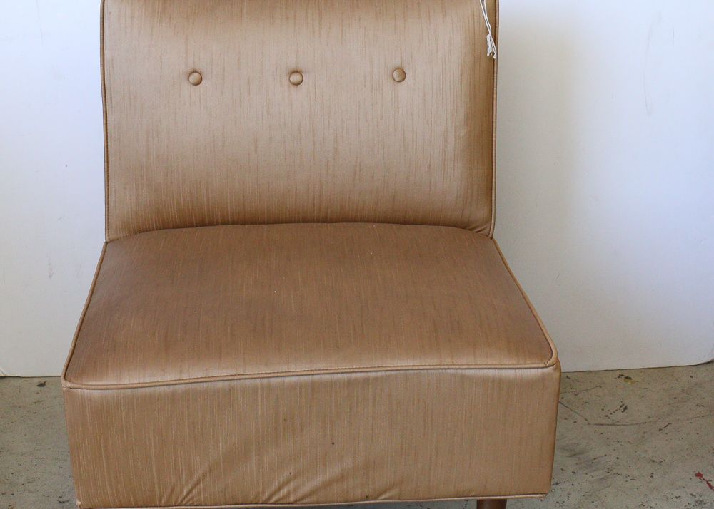 Mid-Century Tufted Vinyl Chair