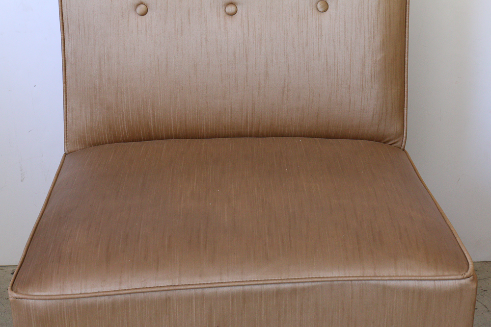 Mid-Century Tufted Vinyl Chair