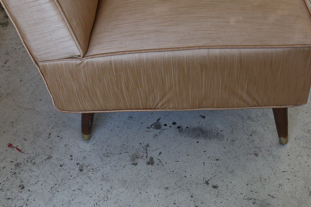 Mid-Century Tufted Vinyl Chair