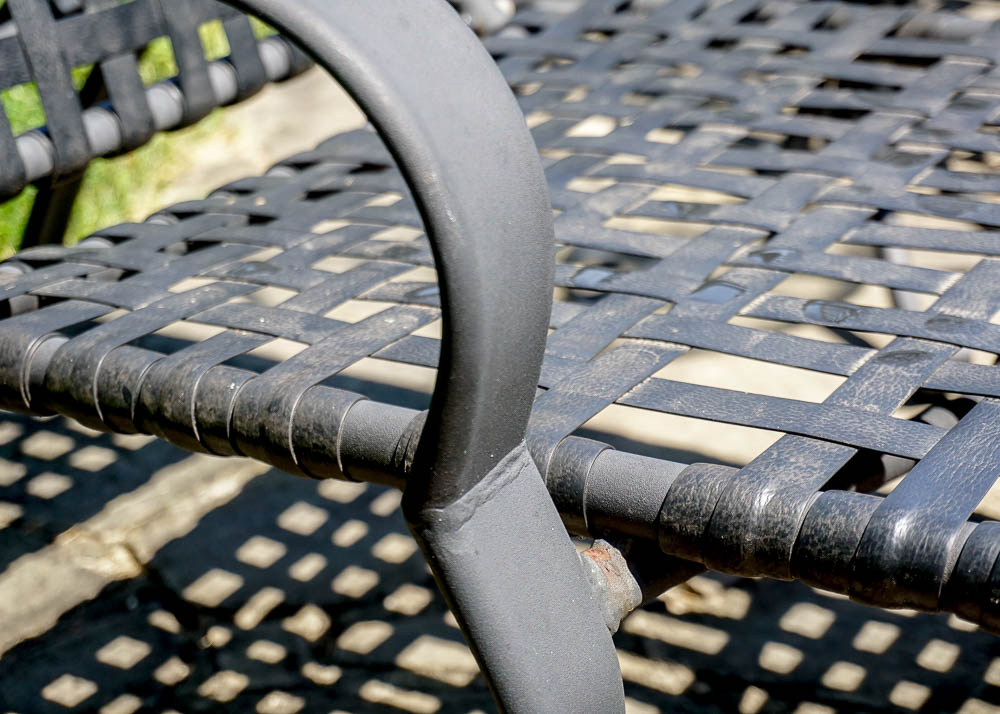 Outdoor Lounge Chairs and Glass Top Accent Table