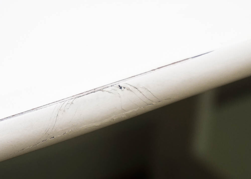 White Double Trestle Writing Desk