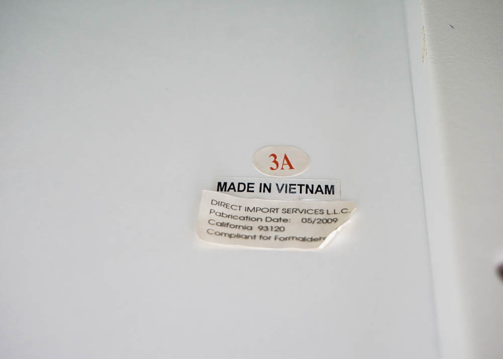 White Double Trestle Writing Desk