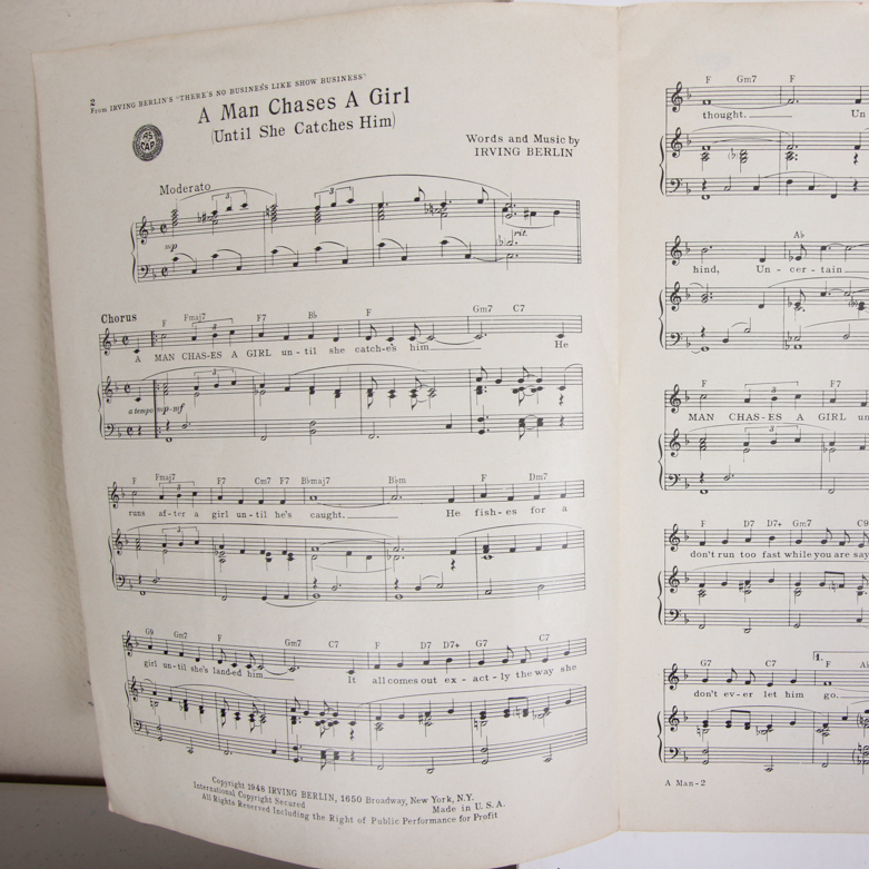 Vintage Sheet Music and Handwritten Sheet Music for "Gimme Gimme" Signed by Jeanine Tesori