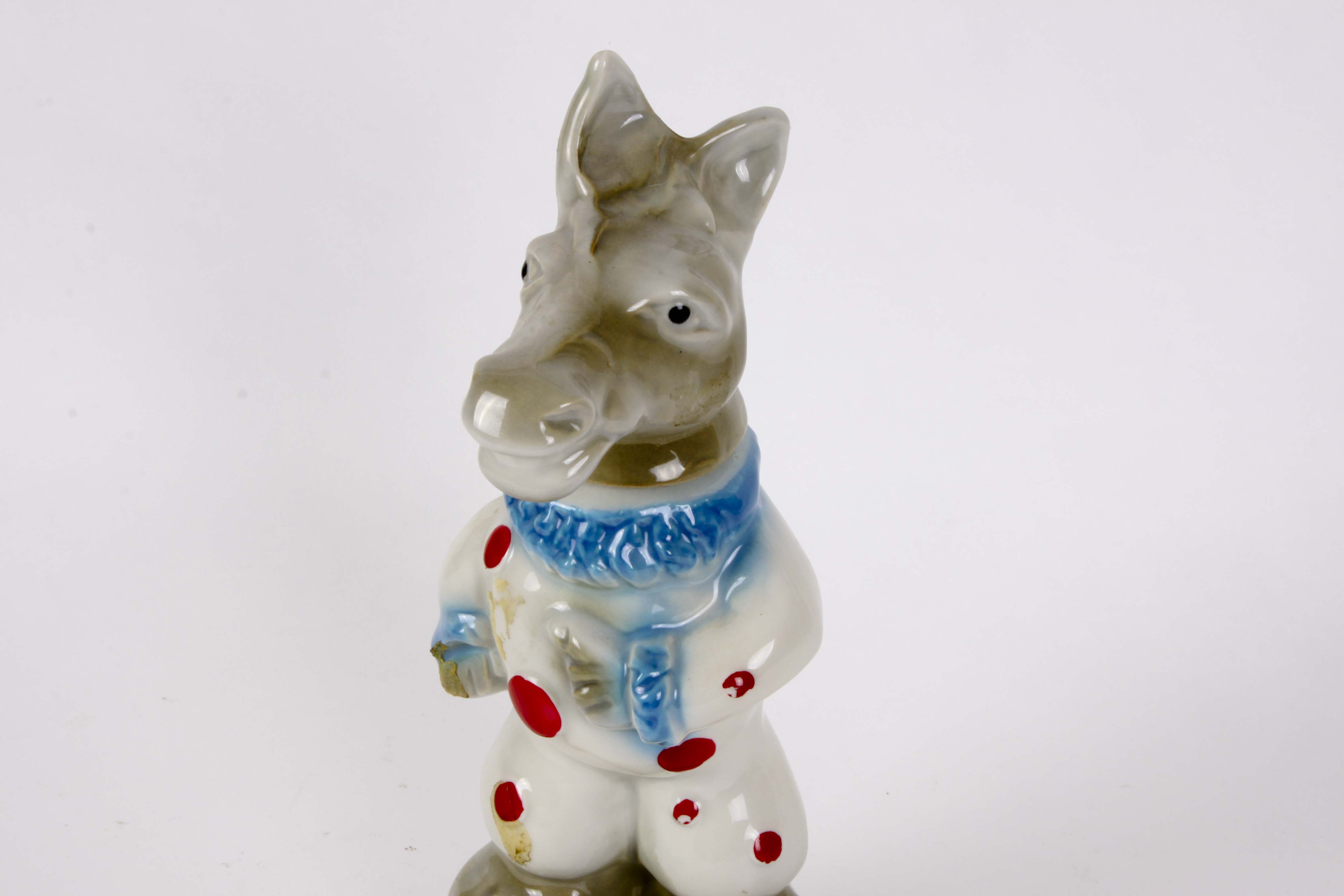 Three Ceramic Animal Whiskey Decanters