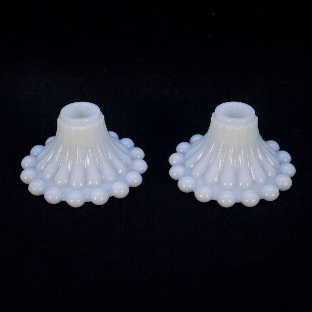 "Boopie" Milk Glass Candleholders
