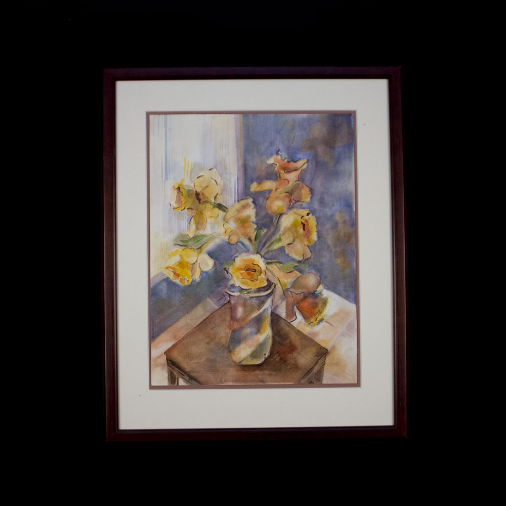 Watercolor of Vase of Flowers