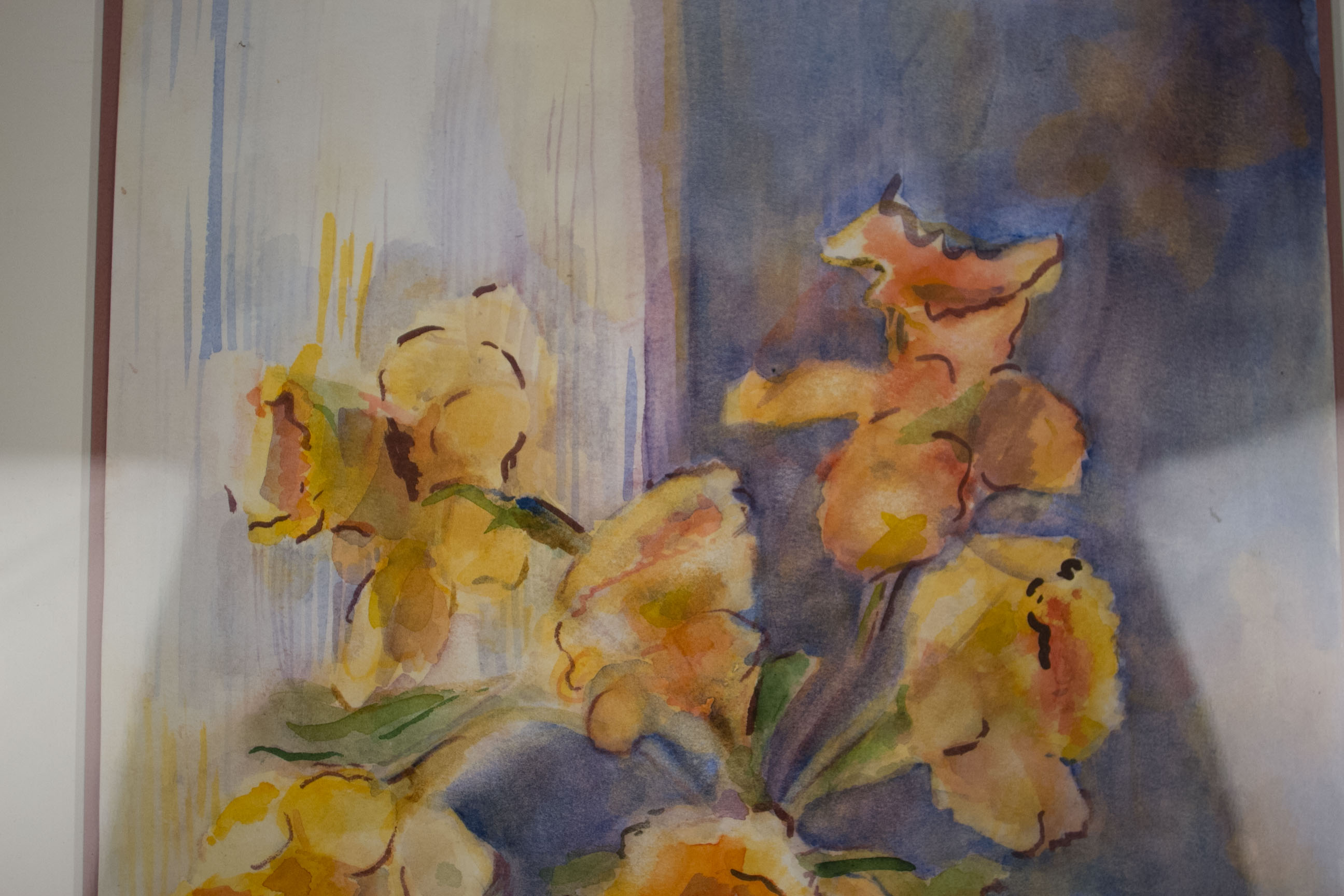 Watercolor of Vase of Flowers