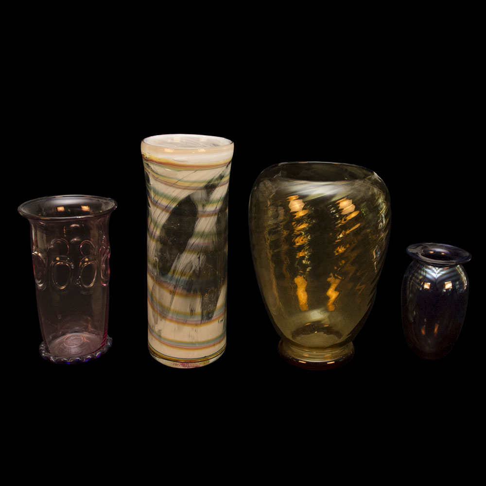 Collection of Colored Glass Vases