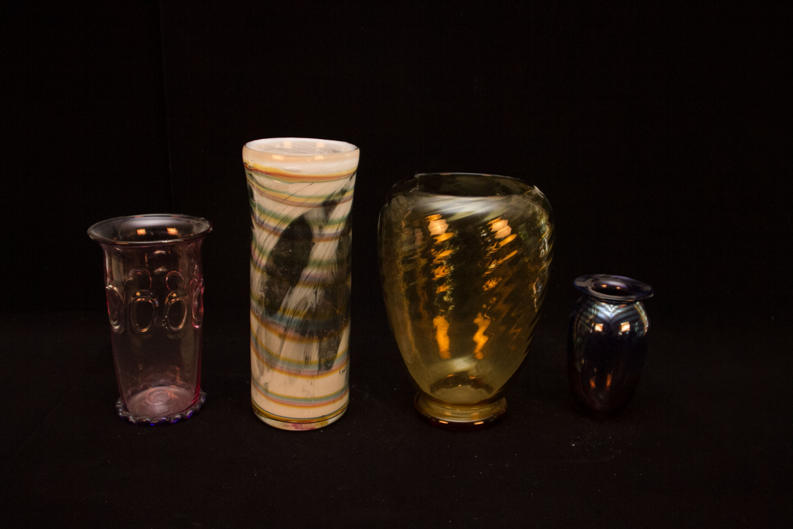 Collection of Colored Glass Vases