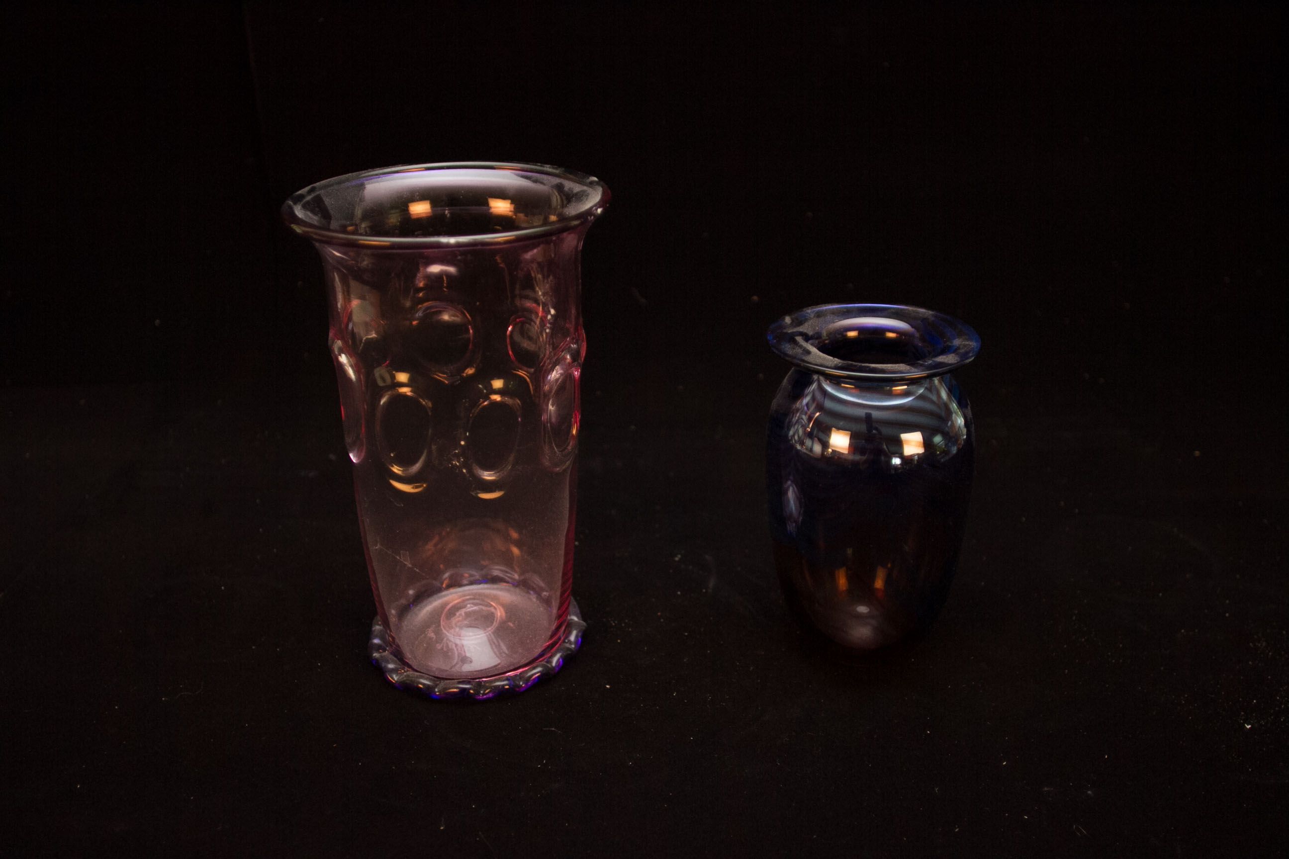 Collection of Colored Glass Vases