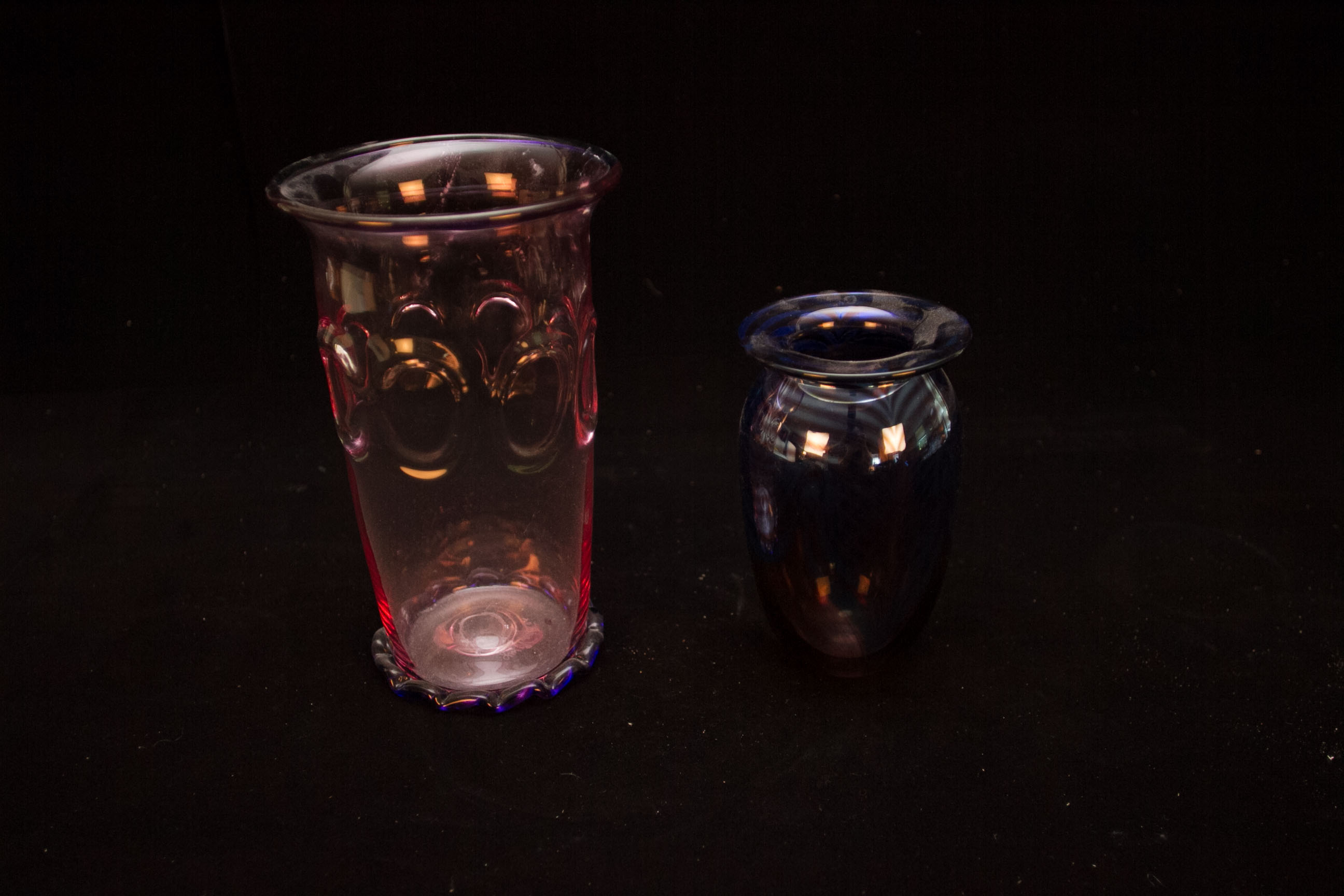 Collection of Colored Glass Vases