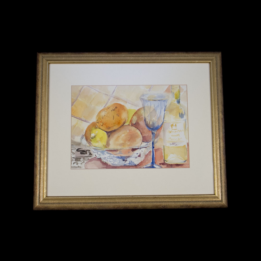 Watercolor Still Life Photo Offset Reproduction