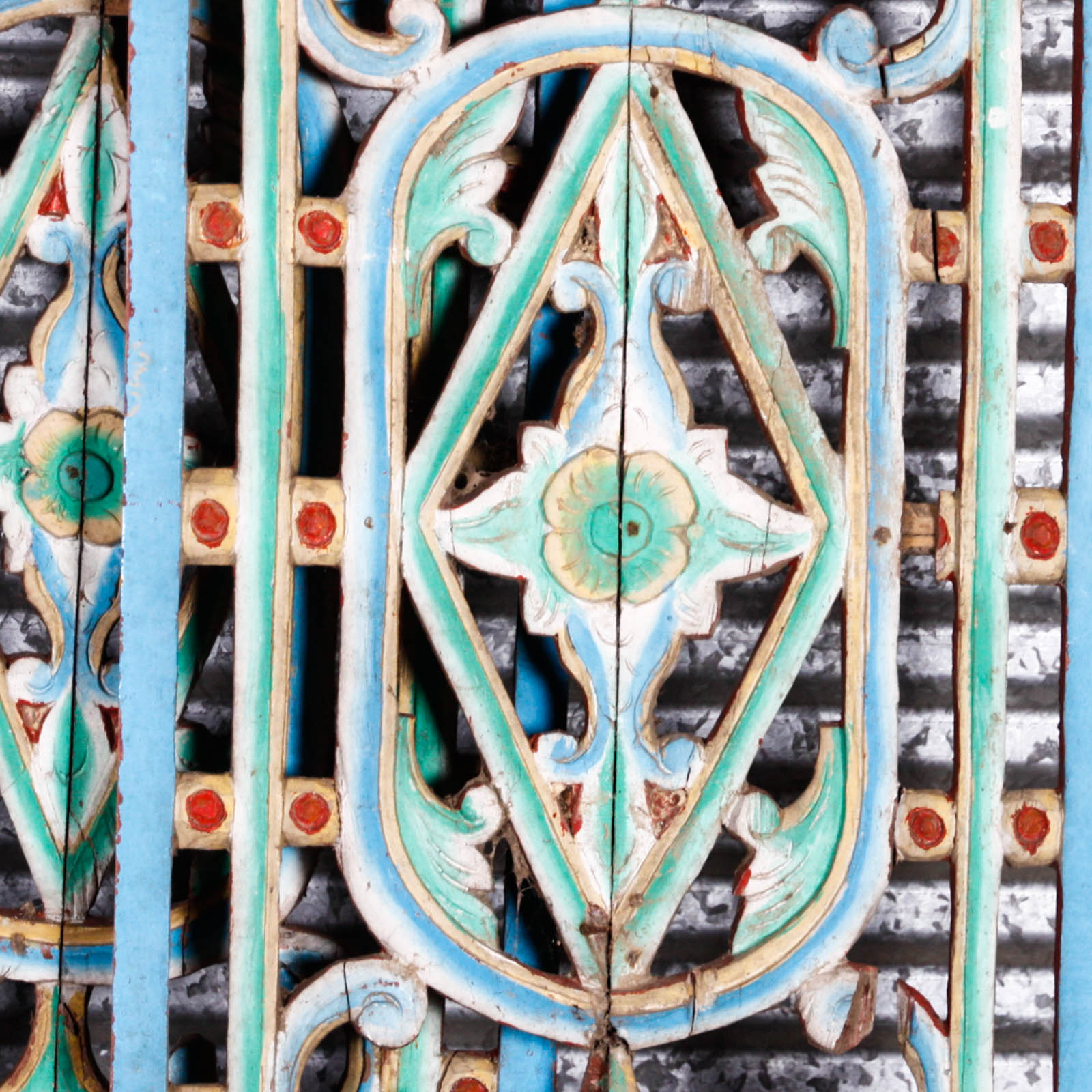 Collection of Vintage Asian Style Wooden Shutter Panels