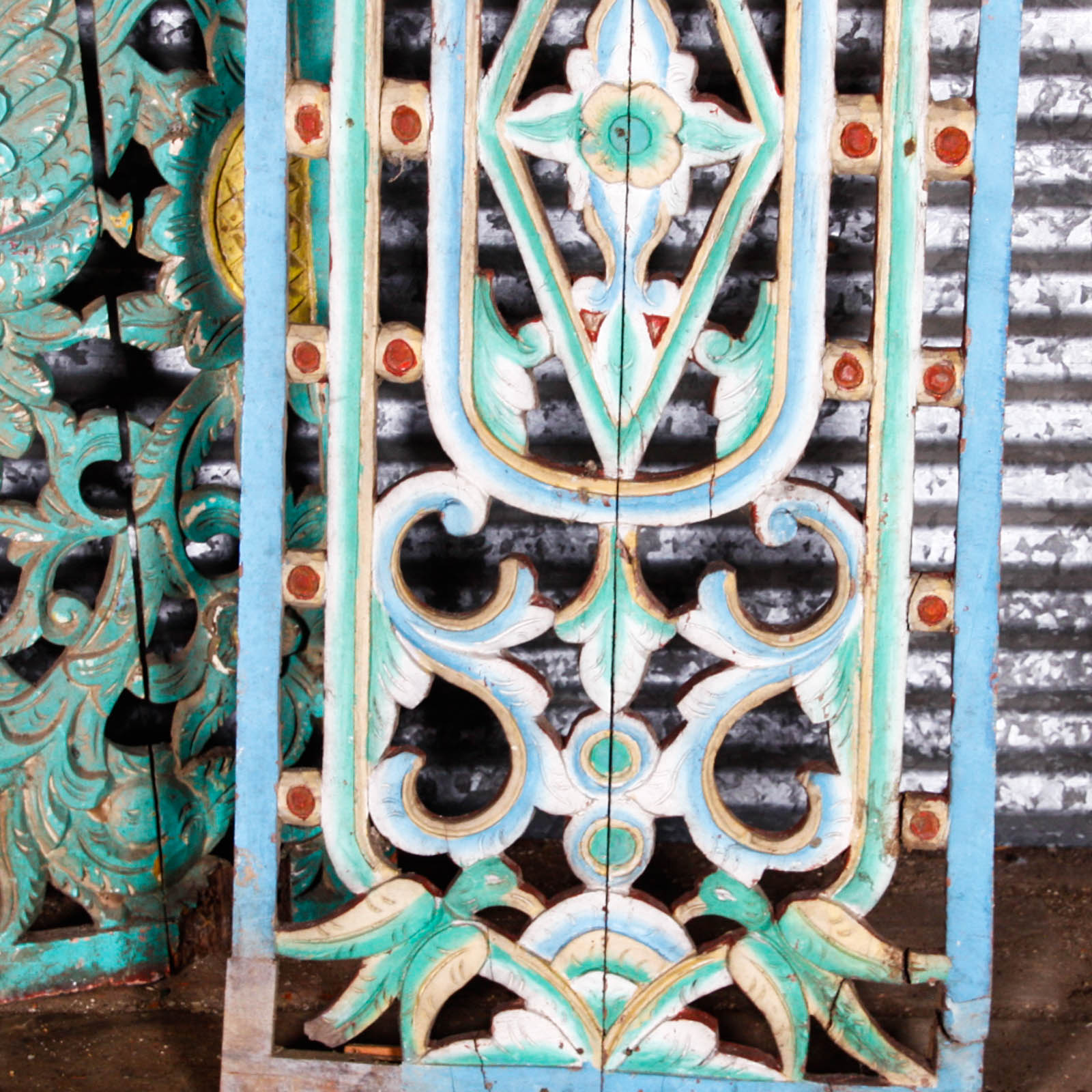 Collection of Vintage Asian Style Wooden Shutter Panels