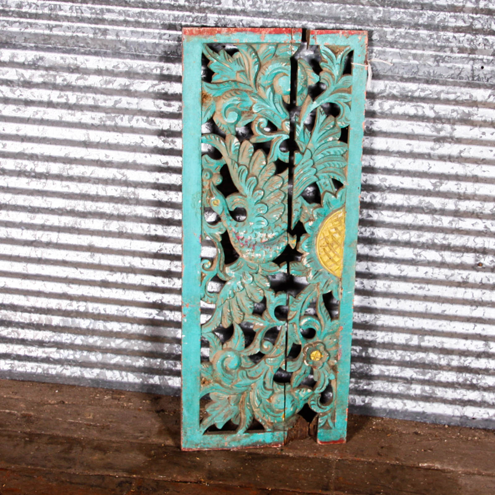 Collection of Vintage Asian Style Wooden Shutter Panels