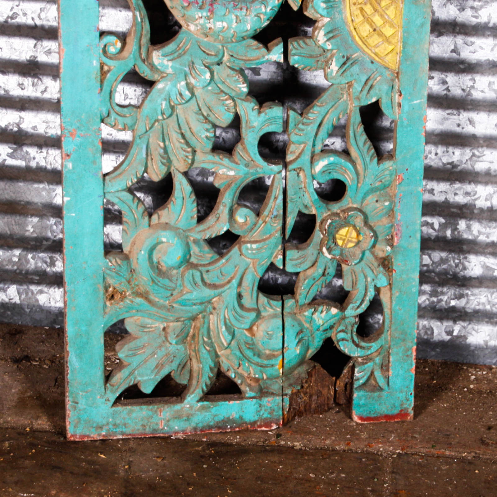 Collection of Vintage Asian Style Wooden Shutter Panels