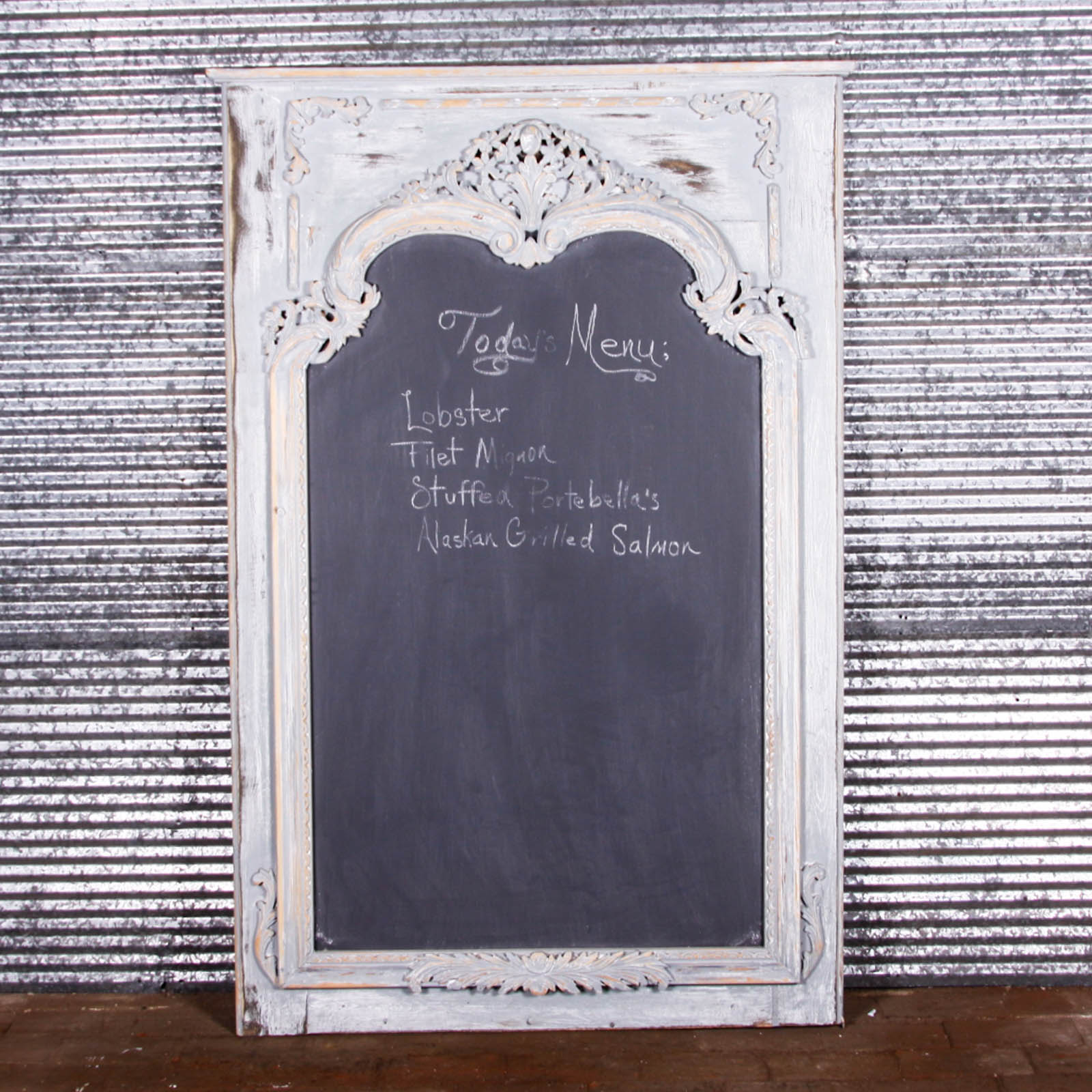 Large Chalk Board with Rustic Wood Frame