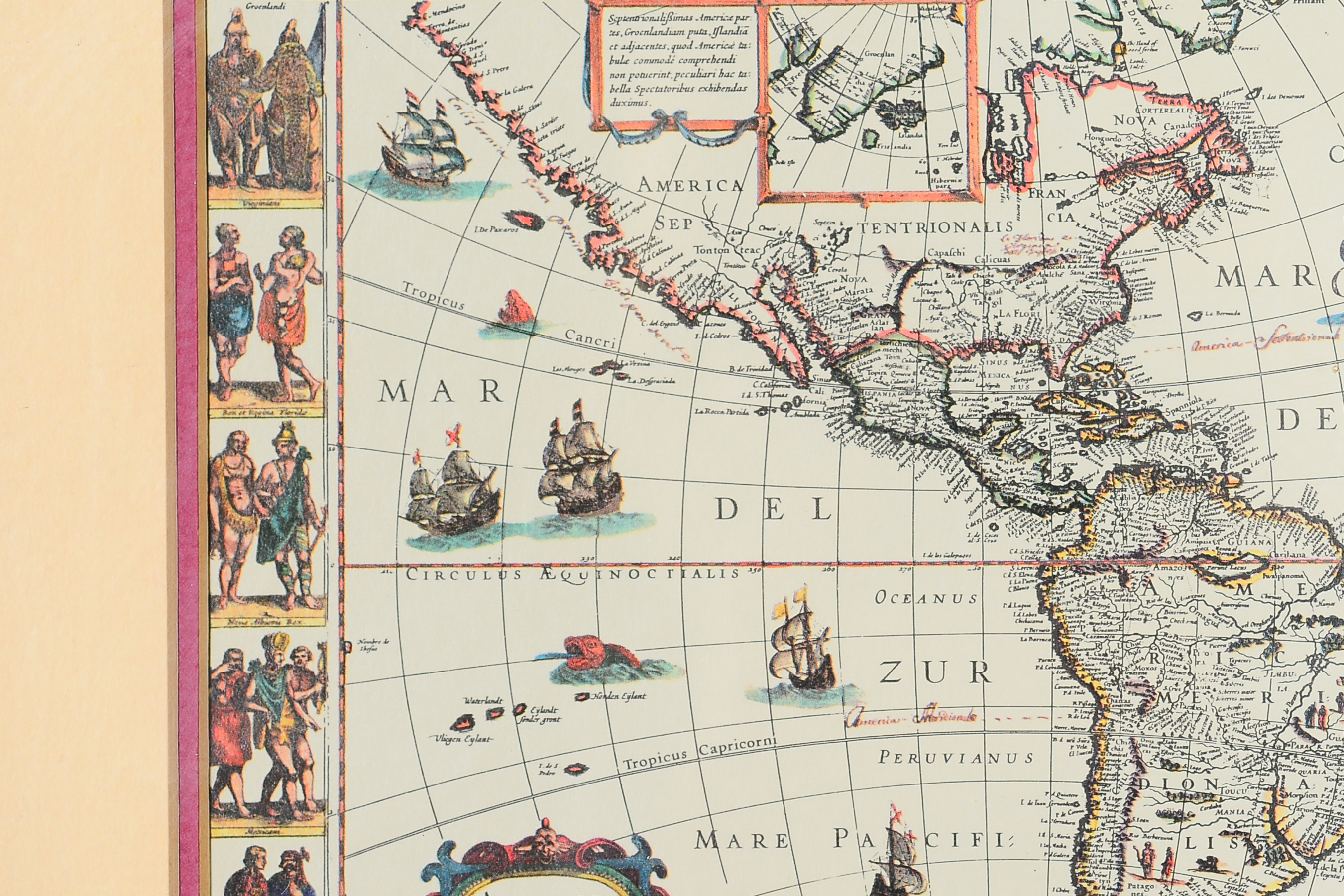 Pair of Vintage Inspired Framed Map Prints