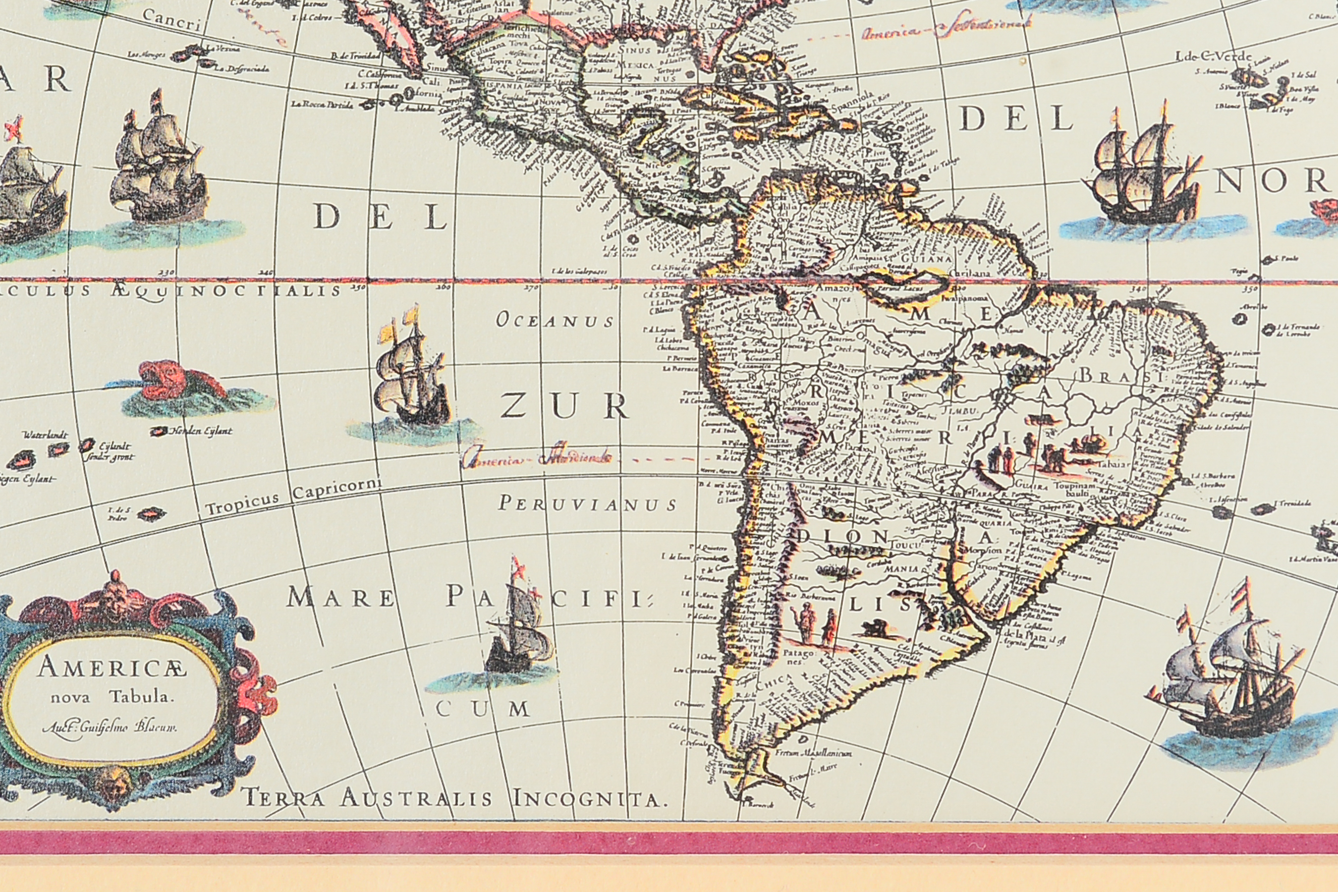 Pair of Vintage Inspired Framed Map Prints