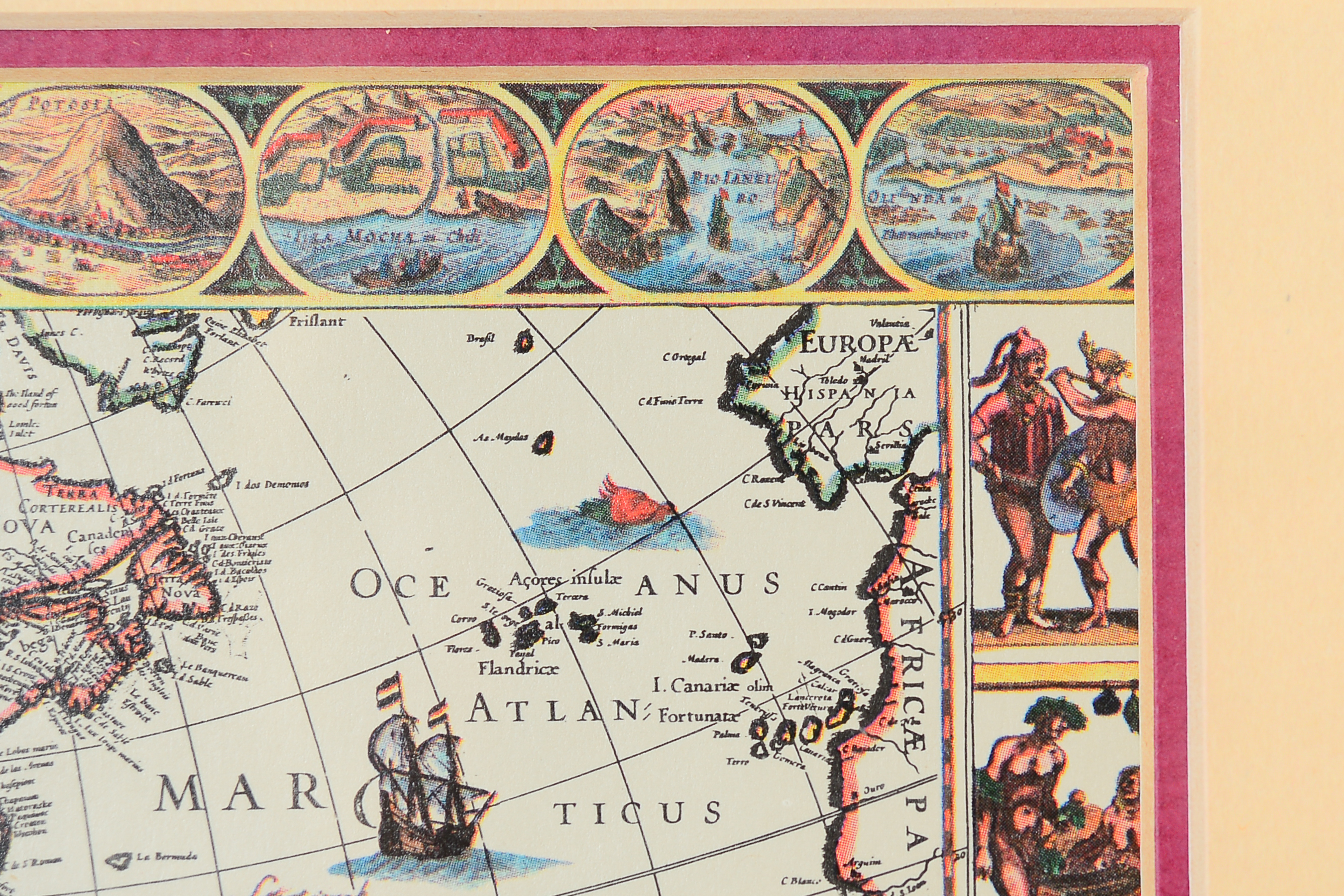 Pair of Vintage Inspired Framed Map Prints