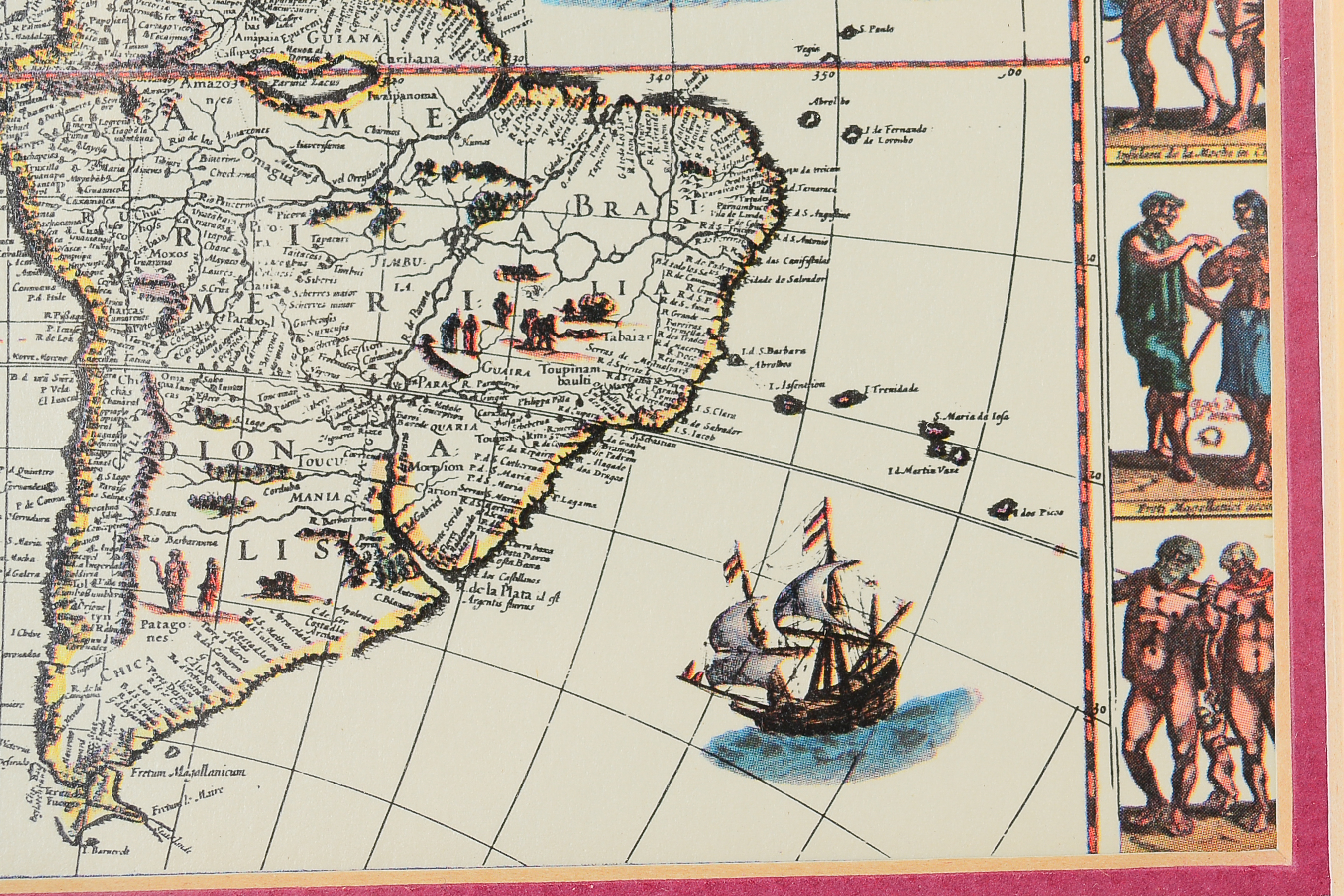 Pair of Vintage Inspired Framed Map Prints