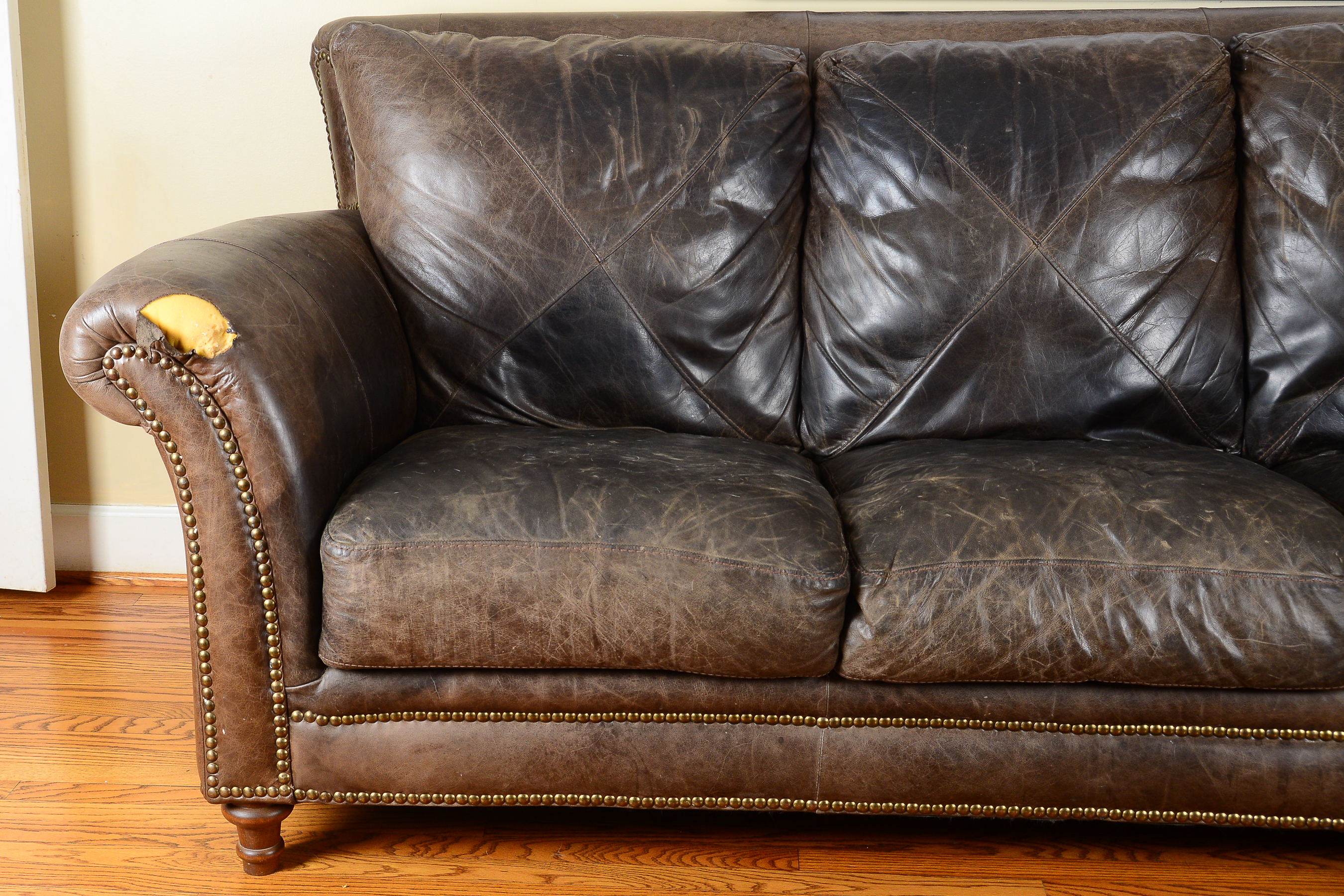 Restoration Hardware Leather Sofa