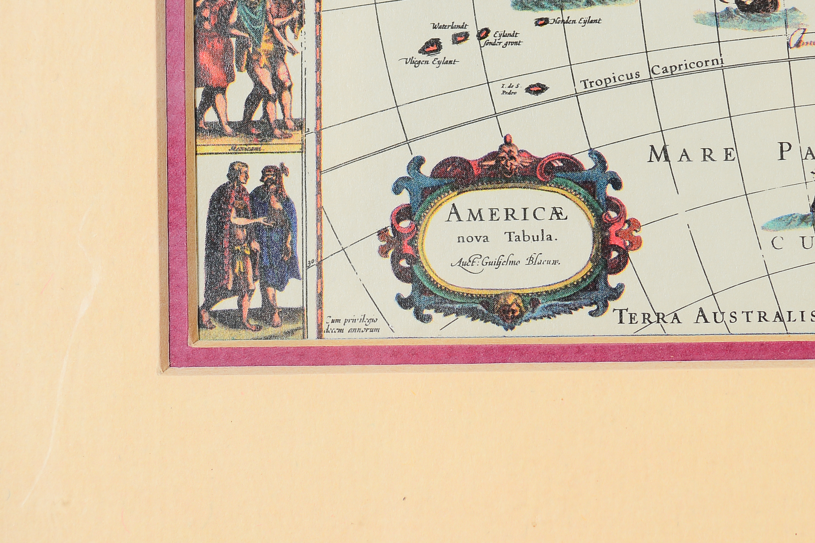 Pair of Vintage Inspired Framed Map Prints